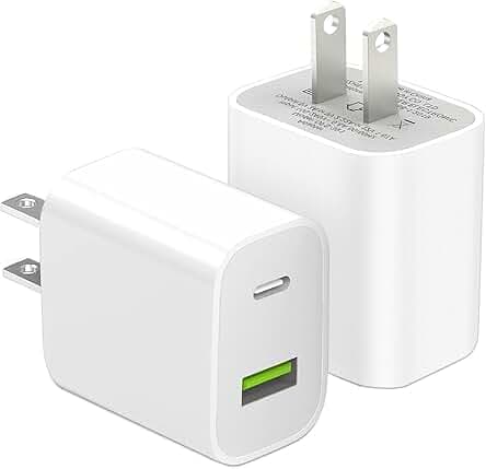 2 Pack USB C Charger Block
