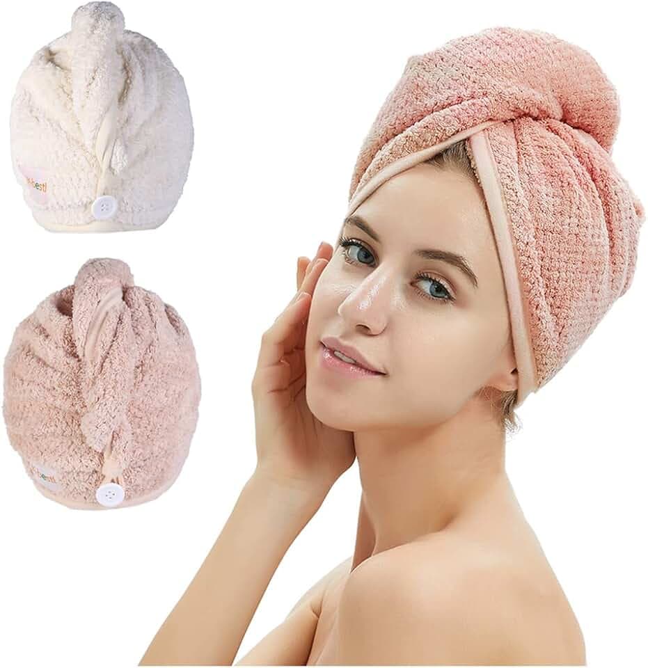2 Pack Microfiber Hair Towel Wrap