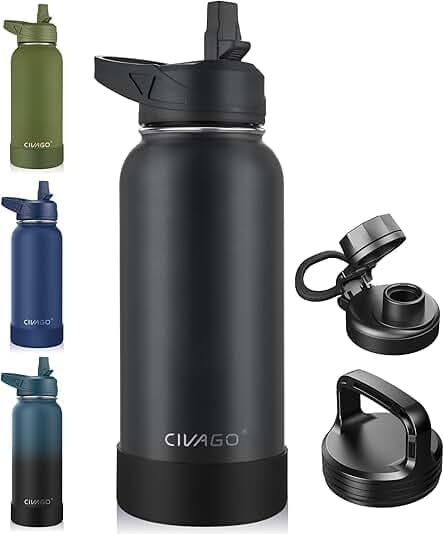 CIVAGO 32 oz Insulated Water Bottle With Straw
