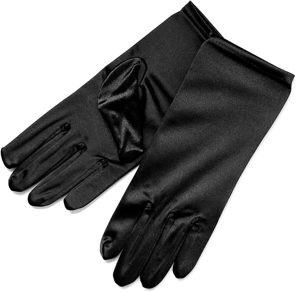 Shiny Stretch Satin Dress Gloves Wrist Length 2BL