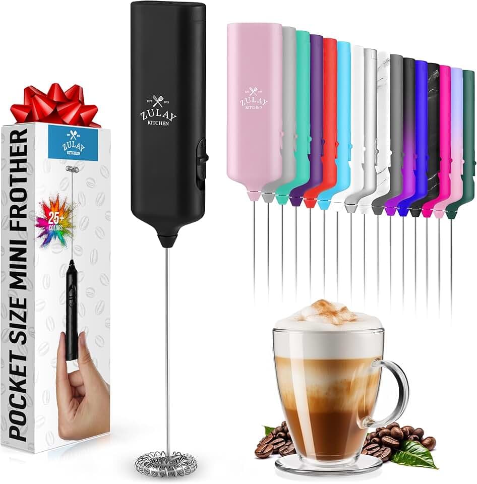 Mini & Mighty Milk Frother Wand - Powerful Handheld Drink Mixer - Stocking Stuffer Coffee Frother For Latte