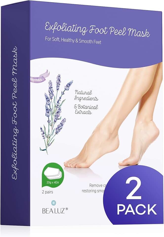 2 Pairs Foot Peel Mask Exfoliant for Soft Feet in 1-2 Weeks