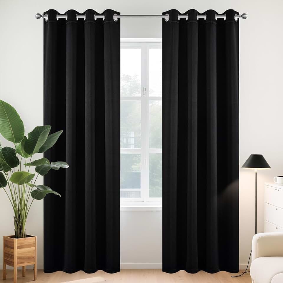 Joydeco 84 Inch Blackout Curtains for Bedroom - Thermal Insulated Room Darkening Light Blocking Curtains with Grommets