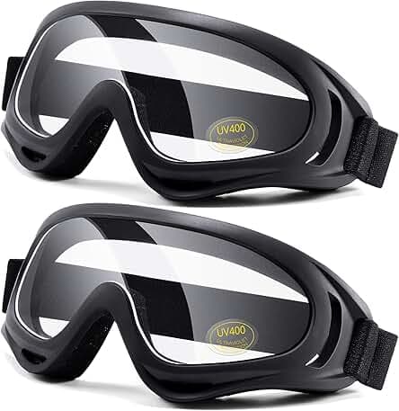 Motorcycle Goggles 2 Pack - ATV Dustproof Dirt Bike Goggles for Ski Racing Riding