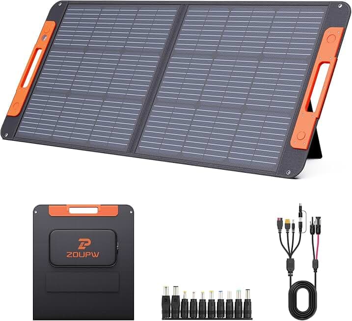 100 Watt Portable Solar Panel with Solar Angle Guide