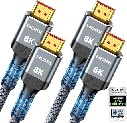 10K 8K HDMI 2.1 Cable 2-Pack 6.6FT