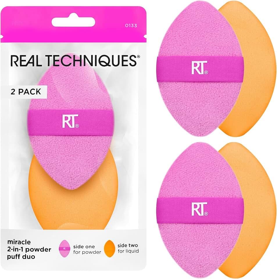 Real Techniques Miracle 2-In-1 Powder Puff 2 Pack