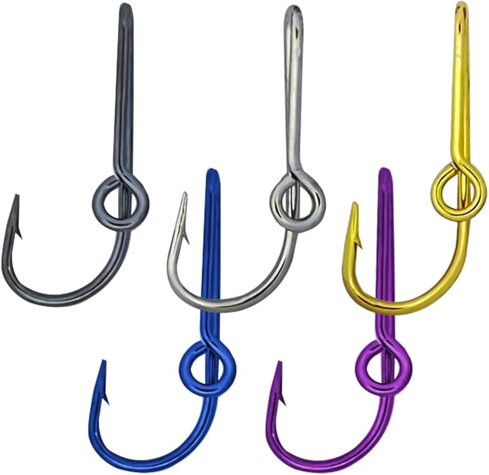 5PCS Gold Fish Hook Hats Pins Decal Hooks for Cap Hat Tie Clasp Money Clip