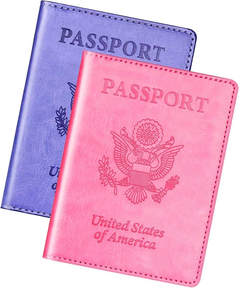 Herain Passport Holder Cover Wallet Case for 2 Women Men Family