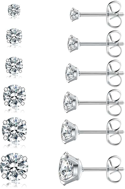 6 Pairs Stud Earrings Set
