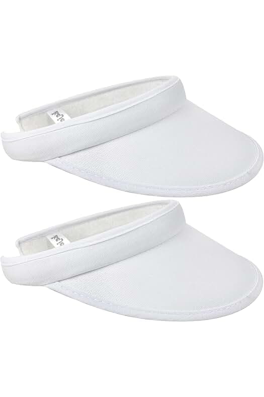 2 Pack Sun Visor Hats Women Men Clip On Wide Brim Visors Hat Outdoor Sports Golf Beach Travel Tennis Caps